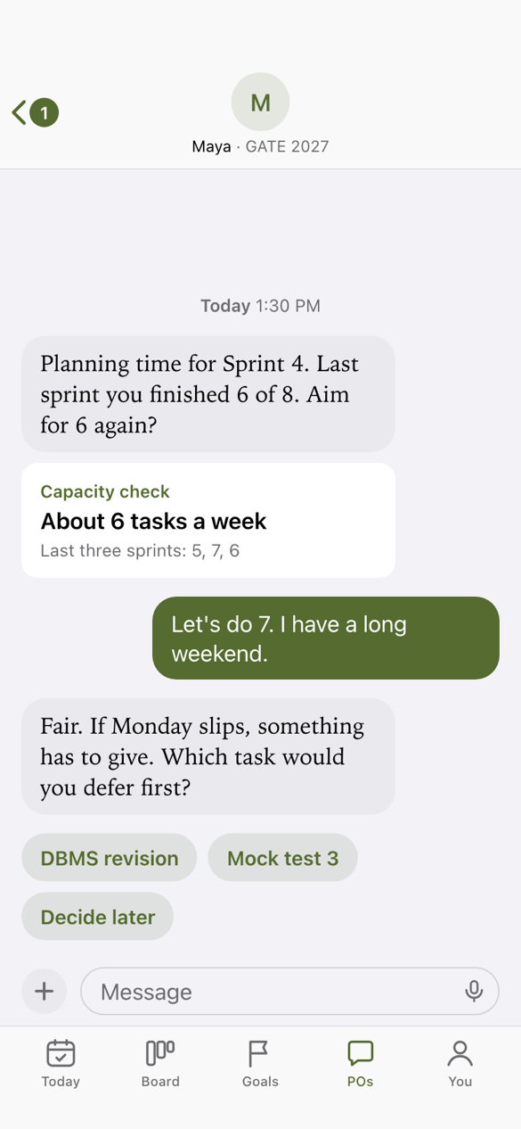 Chat with a PO